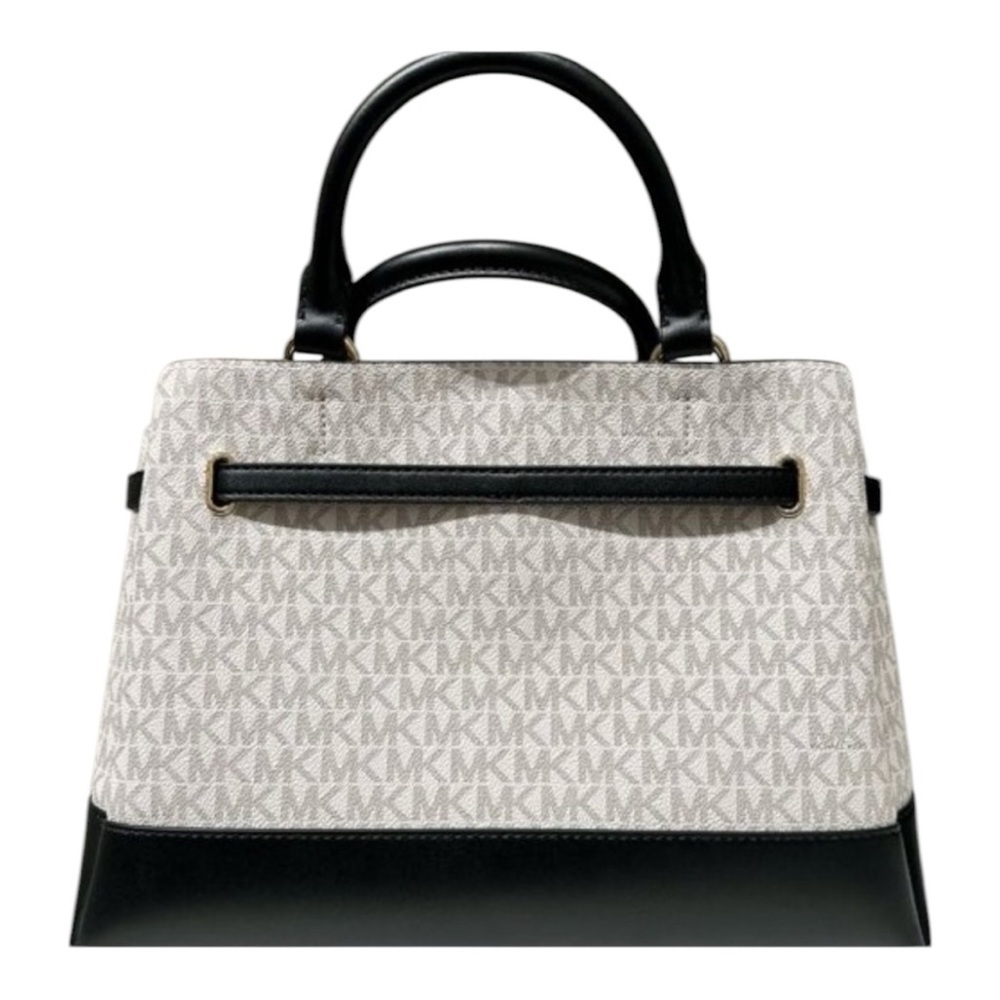 Michael Kors Reed Large Vanilla Black Satchel - Picture 2 of 9